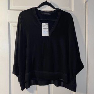 Zara Women's V-neck Kimono-sleeve Top